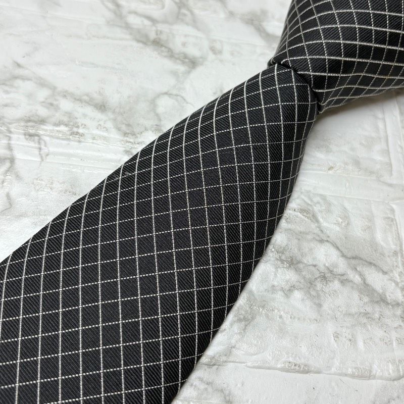 エルメス HERMES ネクタイ ブラック ソリッドタイ スーツ シャツ
