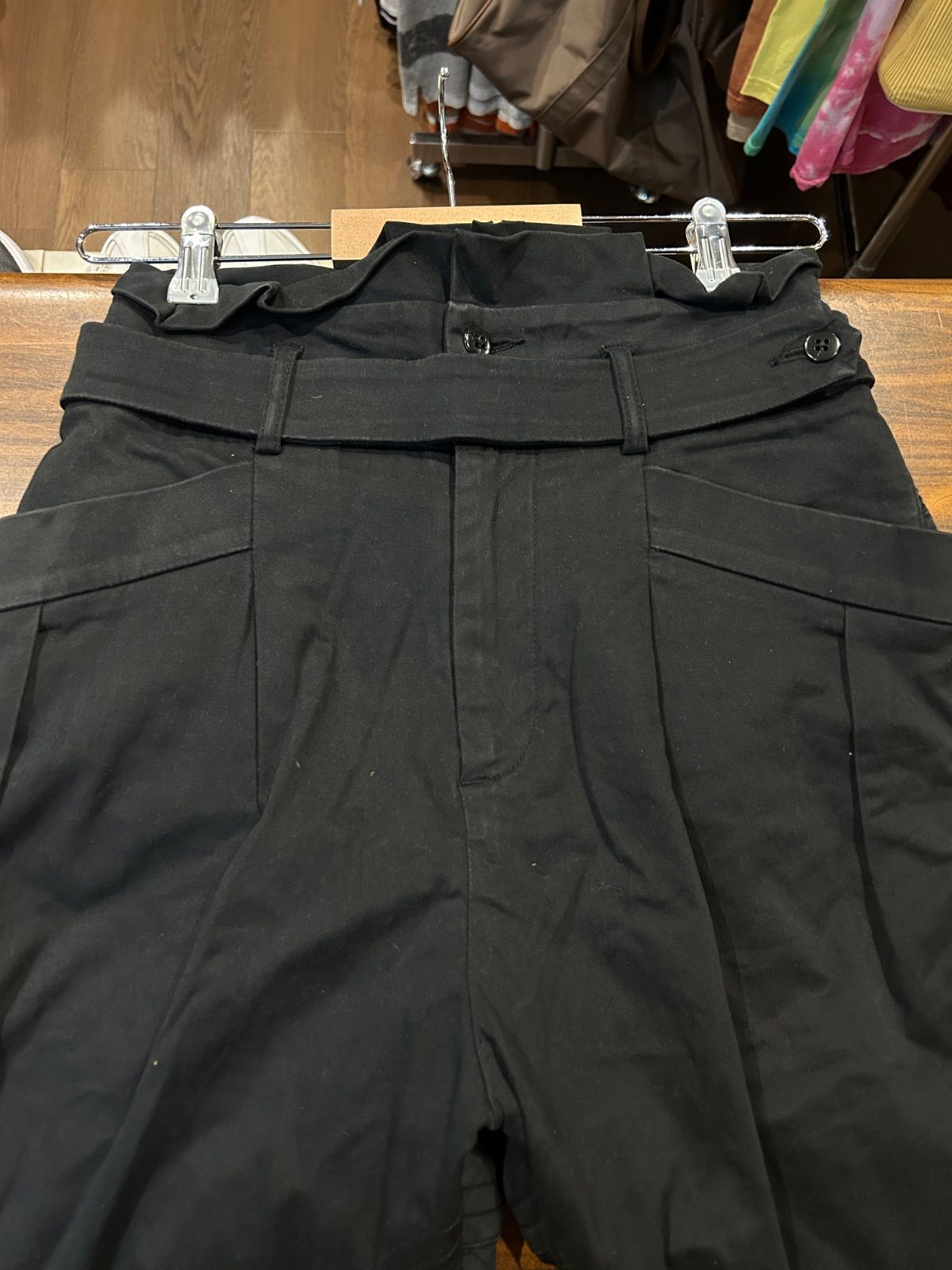 マメ クロゴウチ Mame Kurogouchi ラバーエンブロイダリー ジョッパーズパンツ ブラック 綿パンツ サイズ2 A-1490 DECORATOM_COM_BR