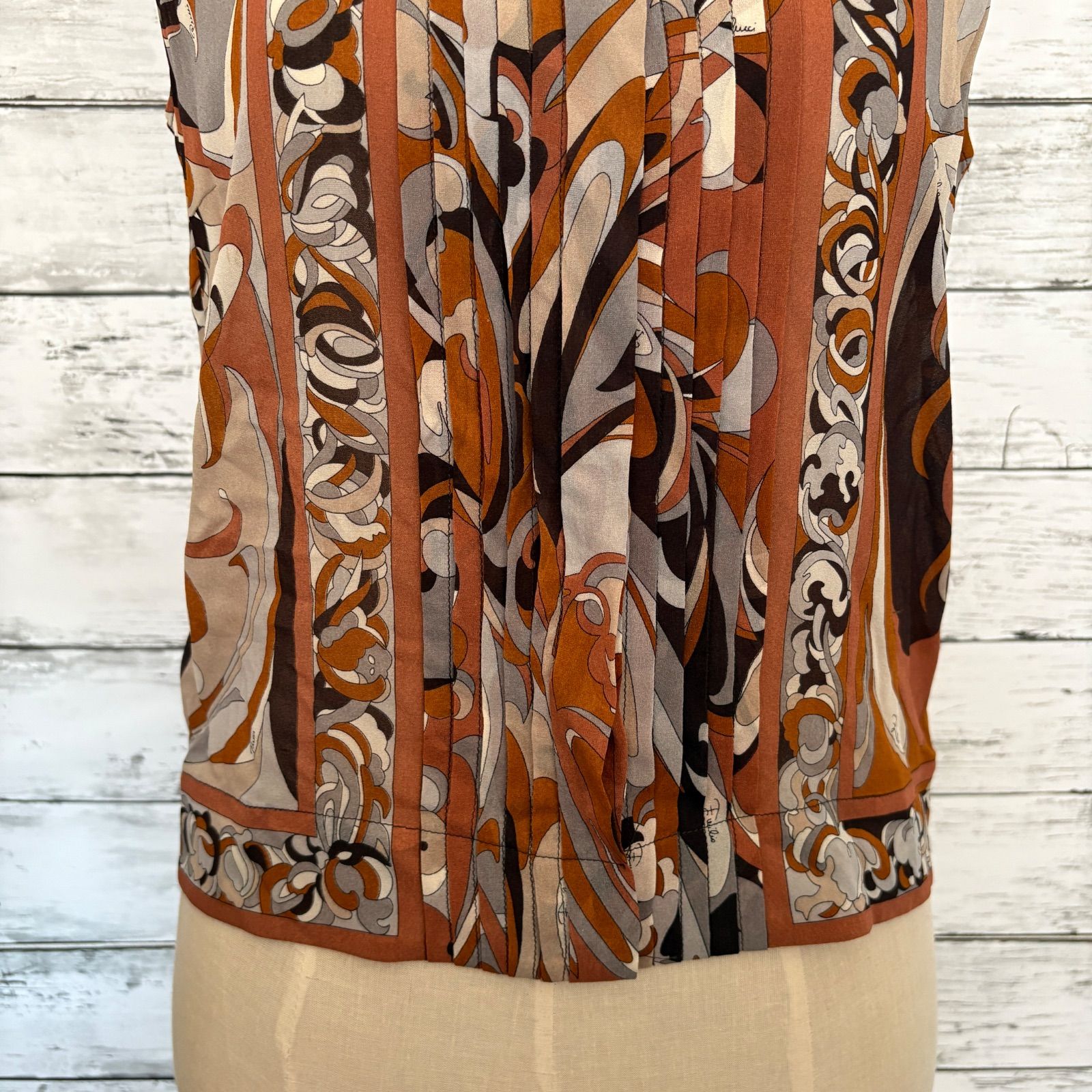 エミリオプッチ ブラウス ヴィンテージ シルク ハイネック