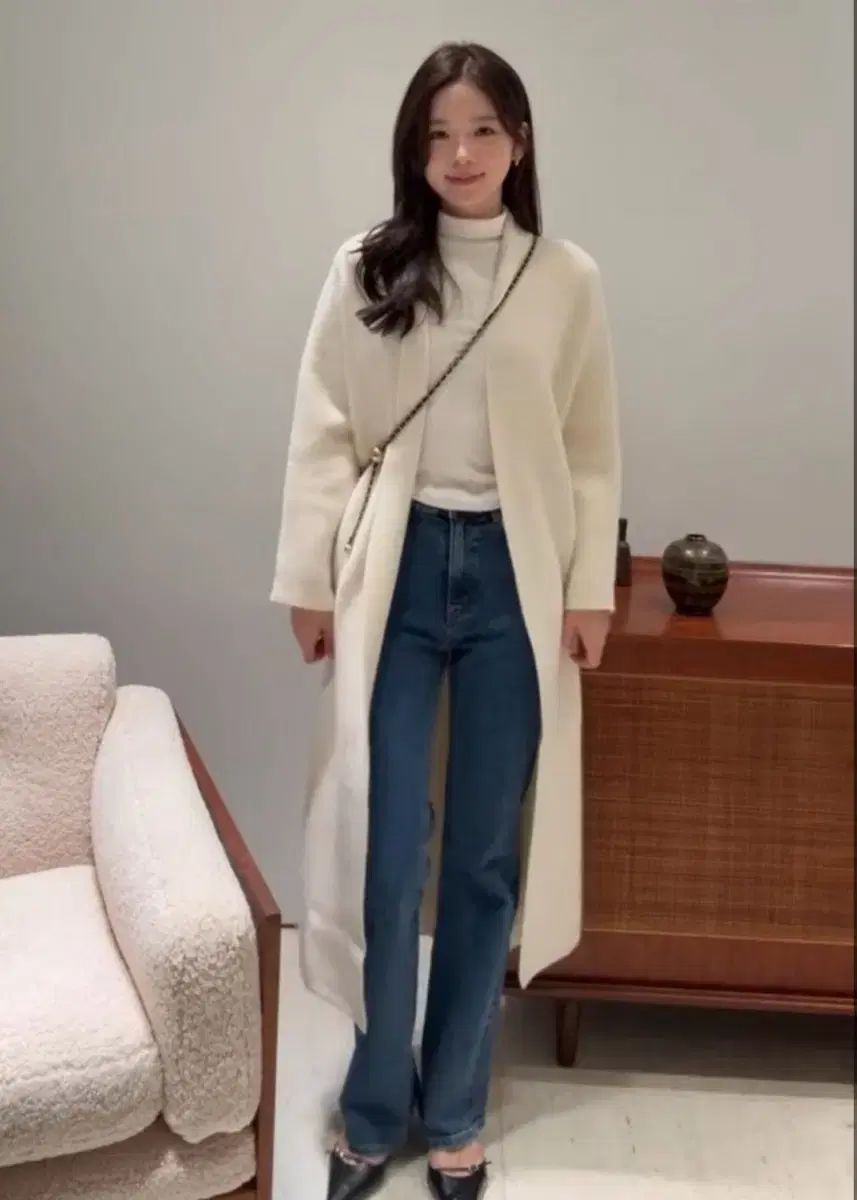 SIE ROA ショール ニット ジャケット アイボリー 丈