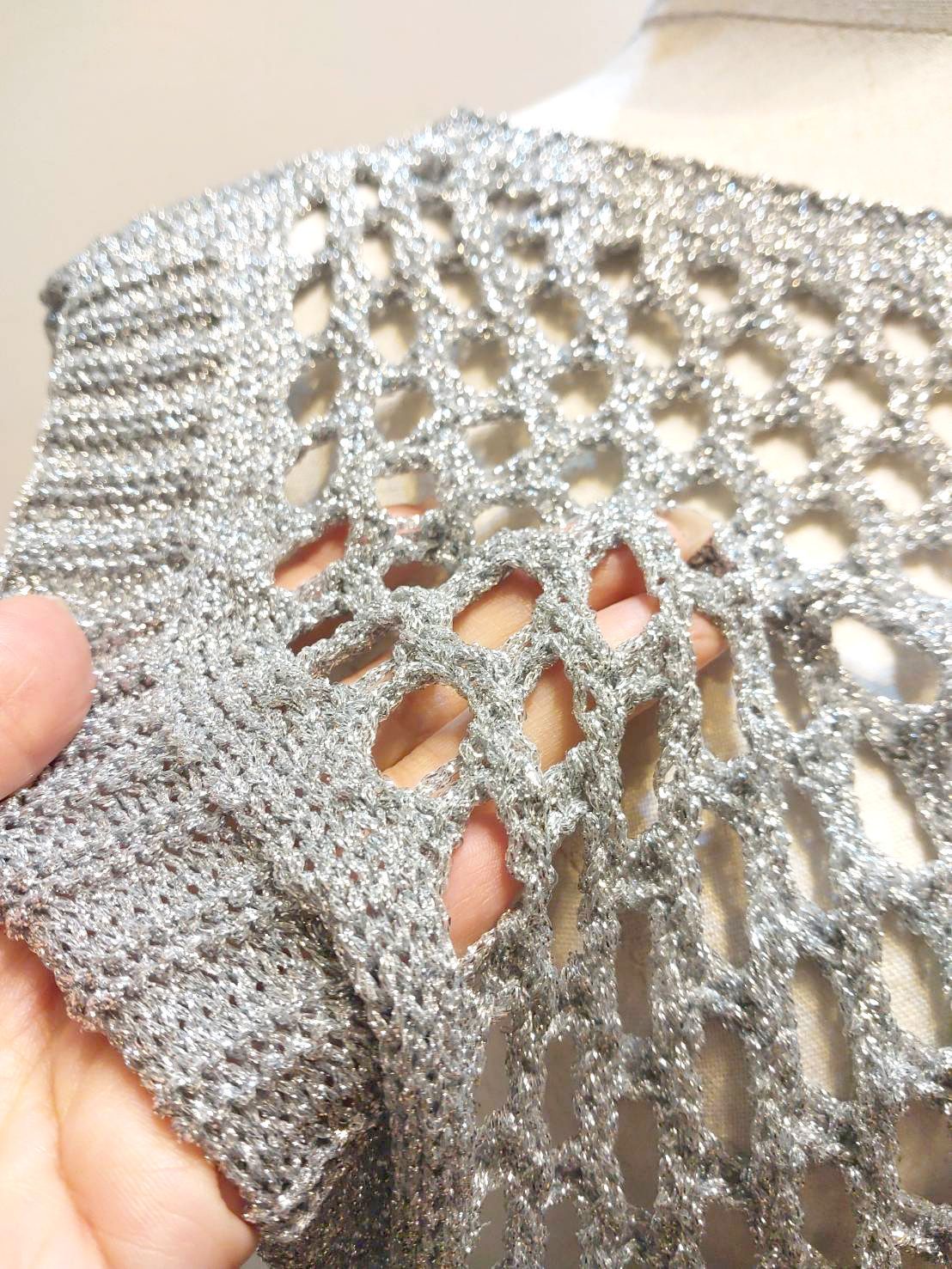 メッシュワンピース シルバー