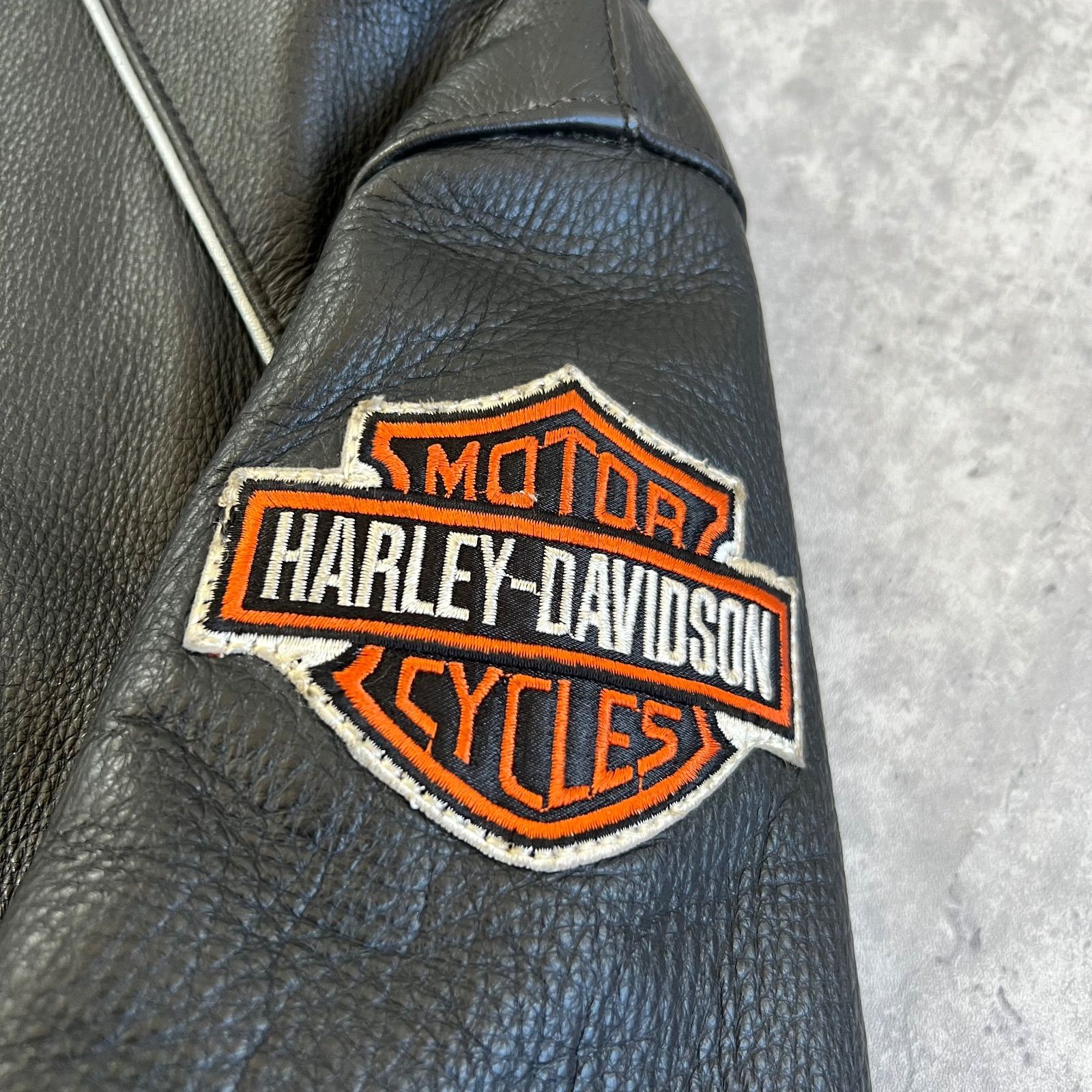 HARLEY-DAVIDSON ハーレーダビッドソン 100周年記念 アニバーサリーレザージャケット 牛革 2003年製 Mサイズ ブラック系 KANDAIZUMI_COM
