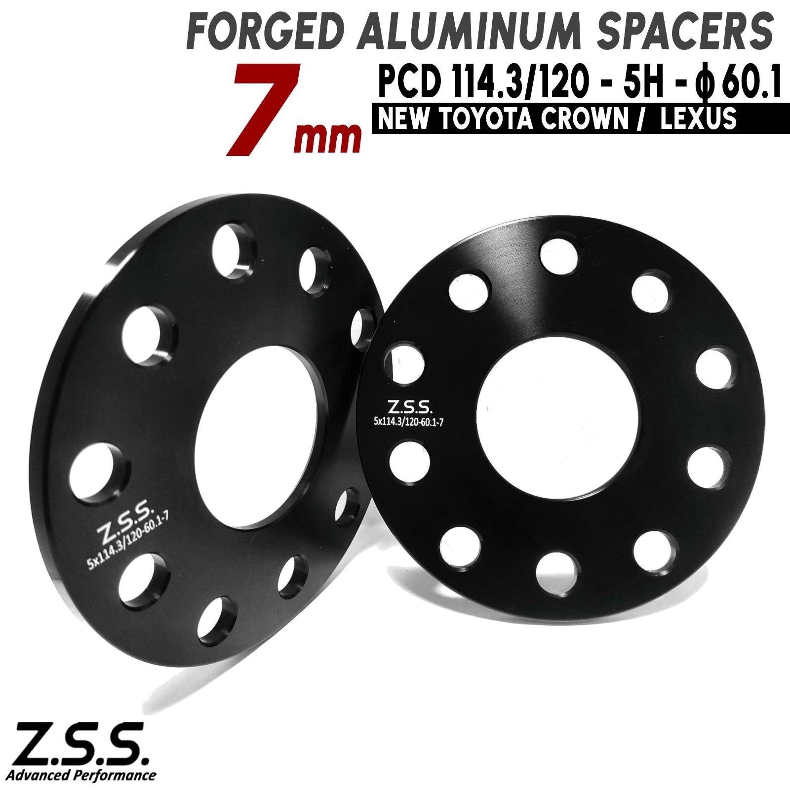 Z.S.S. AP アルテッツァ Altezza (1998~2005) SXE10 GXE10 専用設計 厚み 7mm PCD114.3 5穴 ハブ径 60.1φ スペーサー トヨタ Toyota ZSS