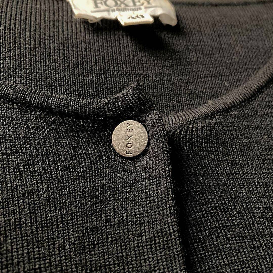 FOXEY 黒 ボレロ カーディガン ショート丈 40 FOXEY BOUTIQUE ボレロカーディガン サイズ40 黒