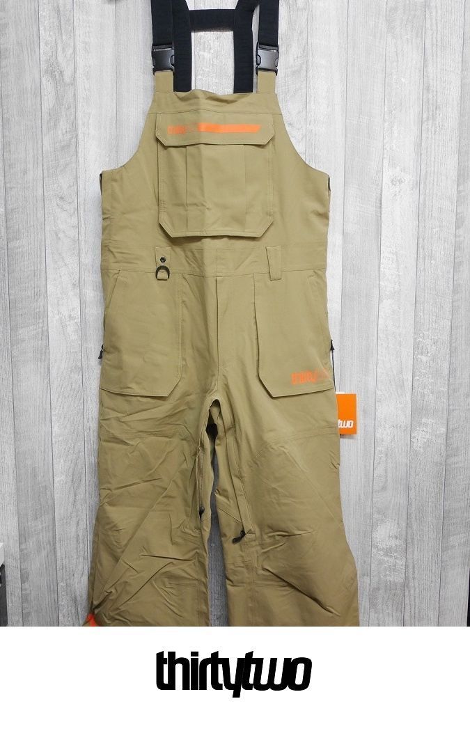 26 ThirtyTwo BASEMENT BIB PANT - XLサイズ - KHAKI スノーボード ウェア ビブパンツ