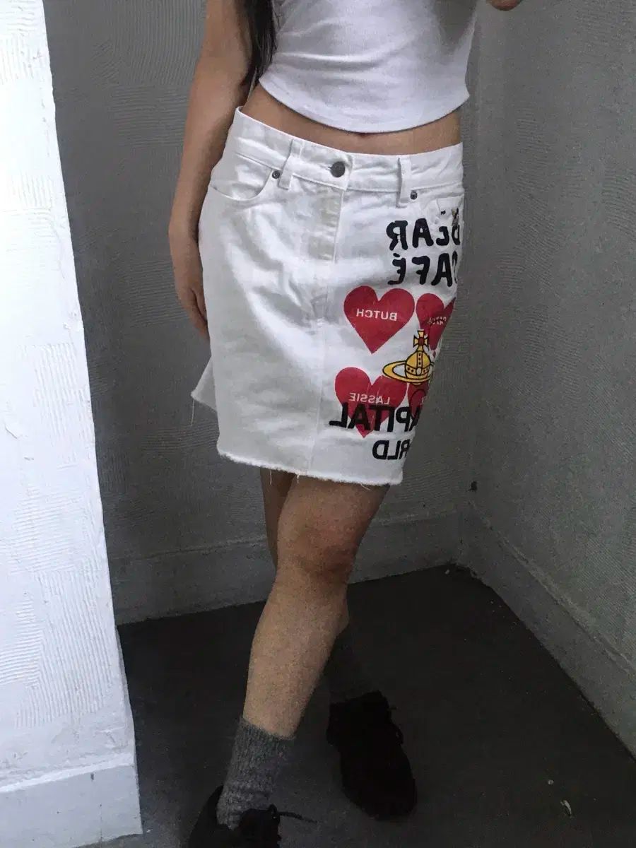 Vivienne Westwood ヴィヴィアン ウエストウッド プリンティング 白 H スカート