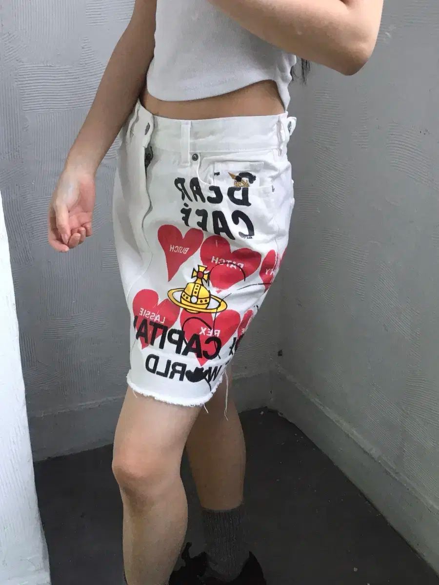 Vivienne Westwood ヴィヴィアン ウエストウッド プリンティング 白 H スカート