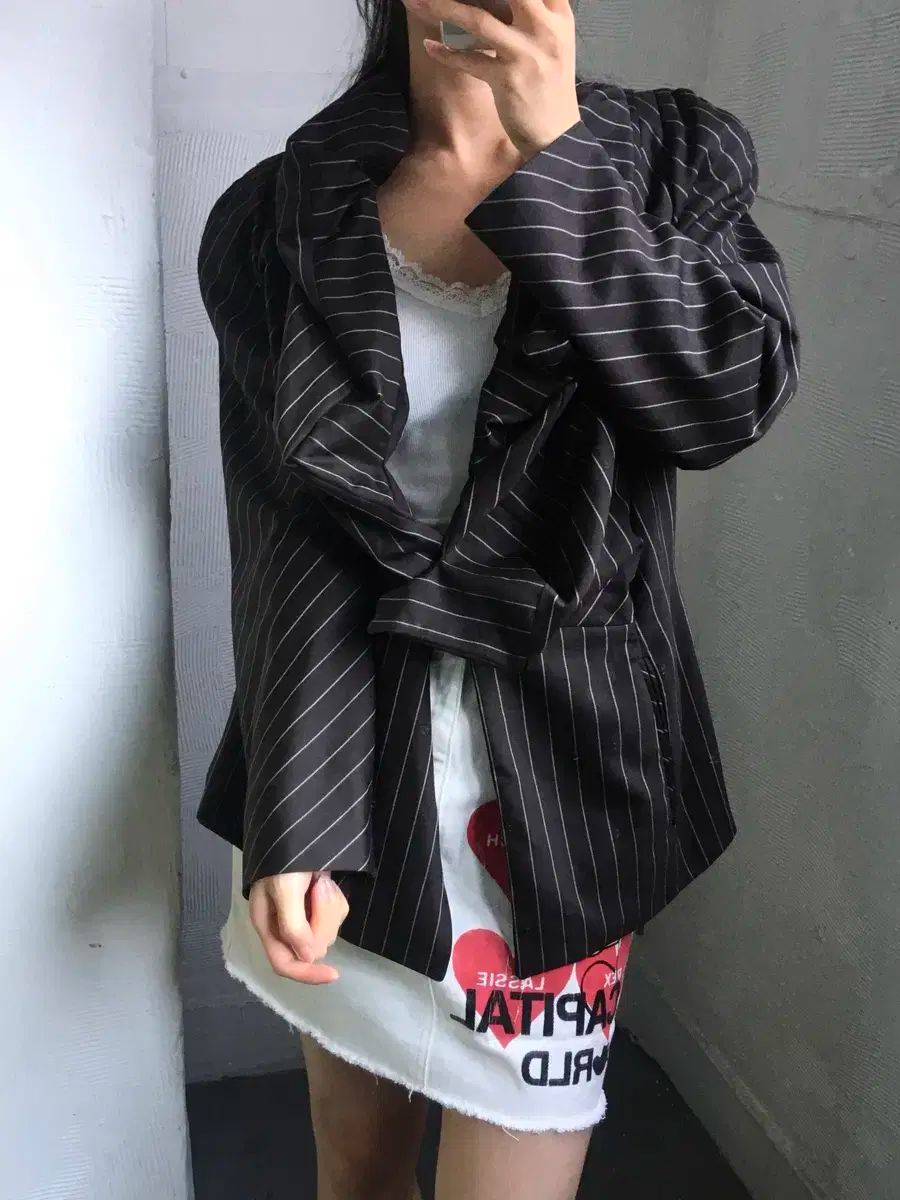 Vivienne Westwood ヴィヴィアン ウエストウッド ブラウン ストライプ フリル ブレーザー