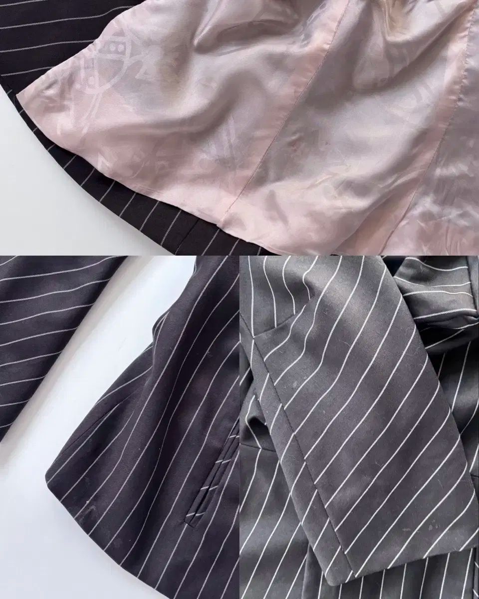 Vivienne Westwood ヴィヴィアン ウエストウッド ブラウン ストライプ フリル ブレーザー