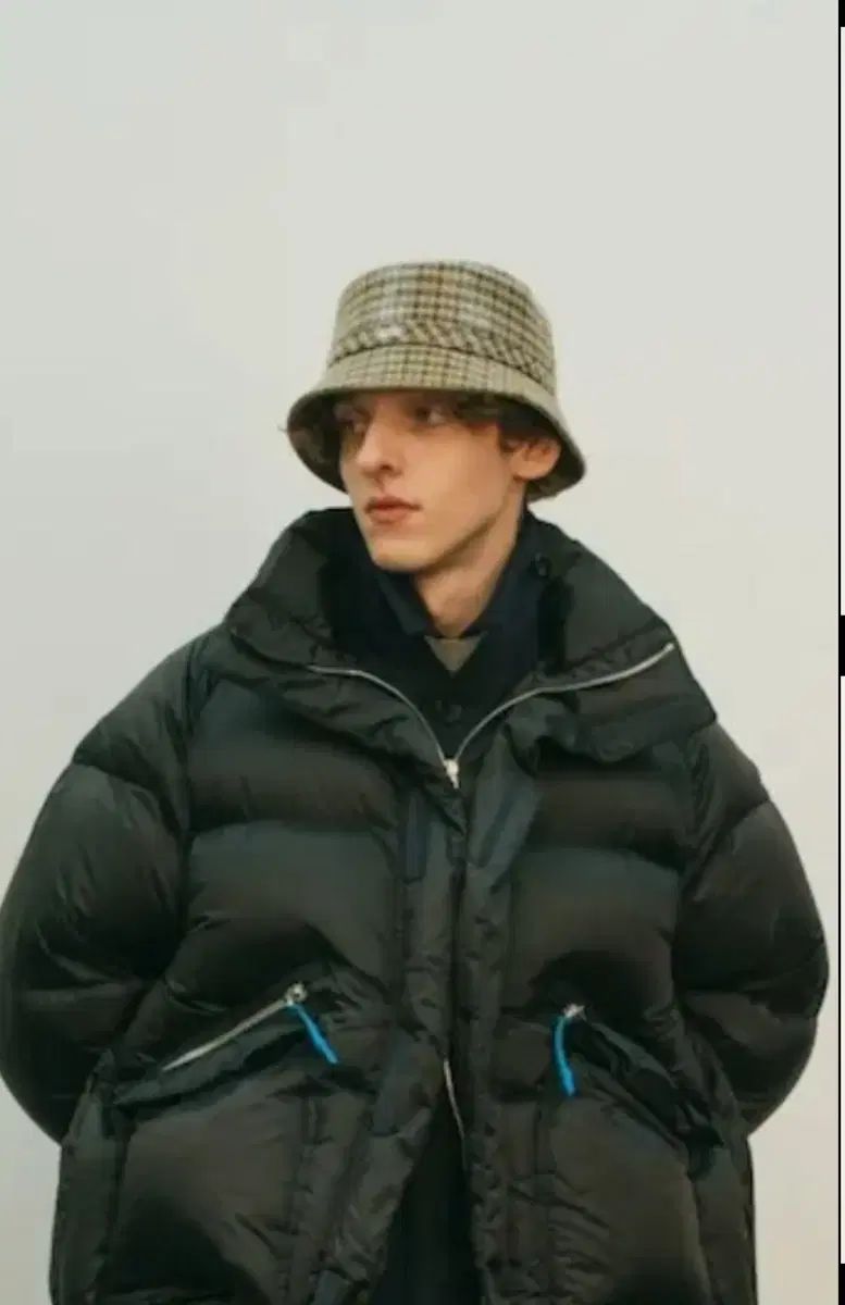 ネーム ハウンドトゥース バケットハット コーテッドバケット ネーム ウィンターバケットハット 冬帽子