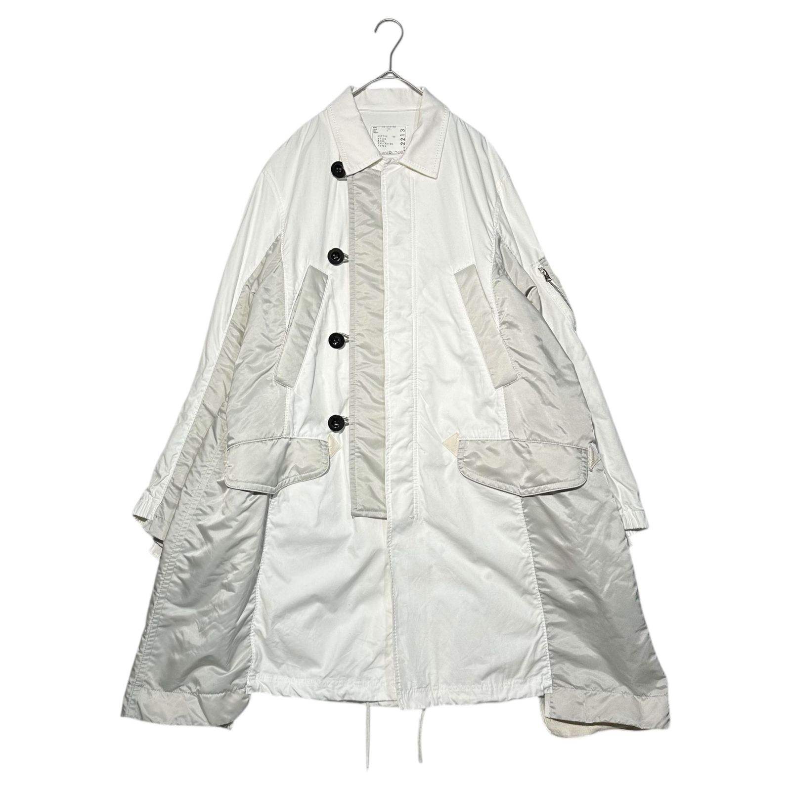sacai サカイ 20AW Dockable Military Coat ドッキング ミリタリー コート 20-02213M 2 M程度 ホワイト×グレー