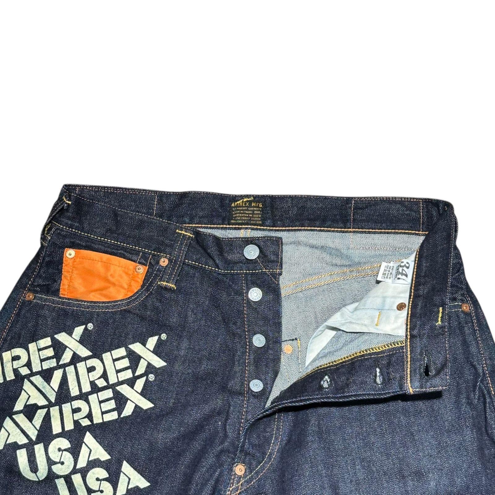 コラボ⁄EVISU⁄ジーンズ⁄AVIREX⁄デニム⁄パンツ⁄ペイント⁄32⁄