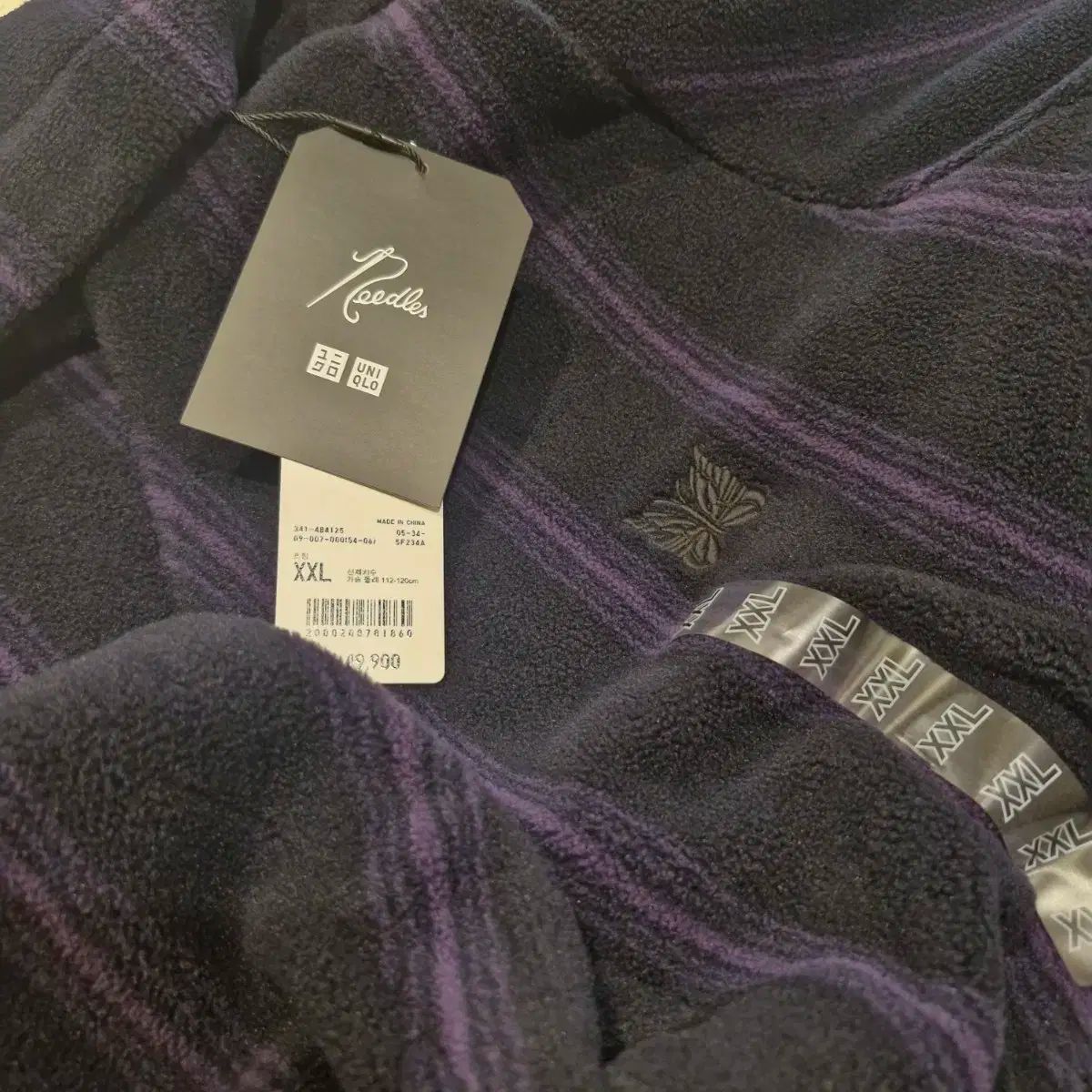 2XL ユニクロ ニードルズ カーディガン ブラック ストライプ