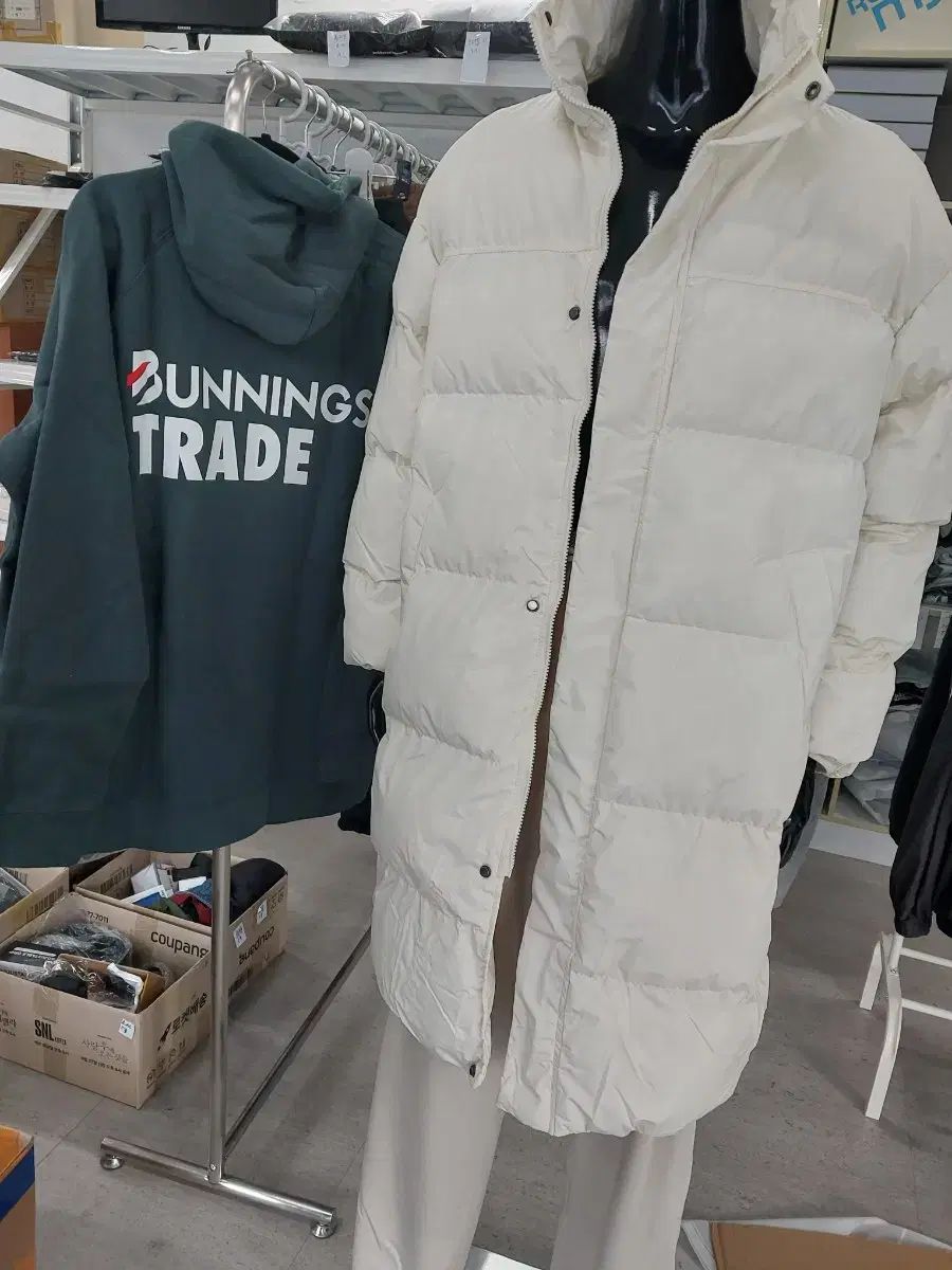 ロングダウンジャケット アイボリー 3XL