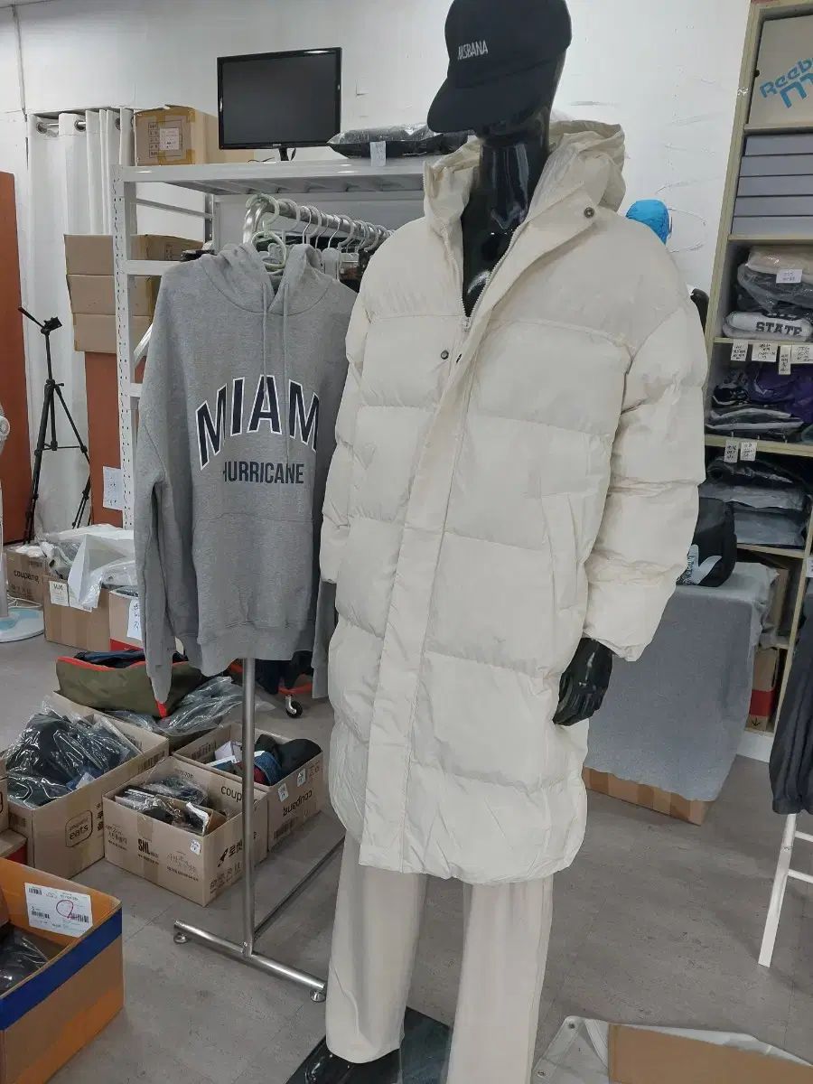 ロングダウンジャケット アイボリー 3 XL