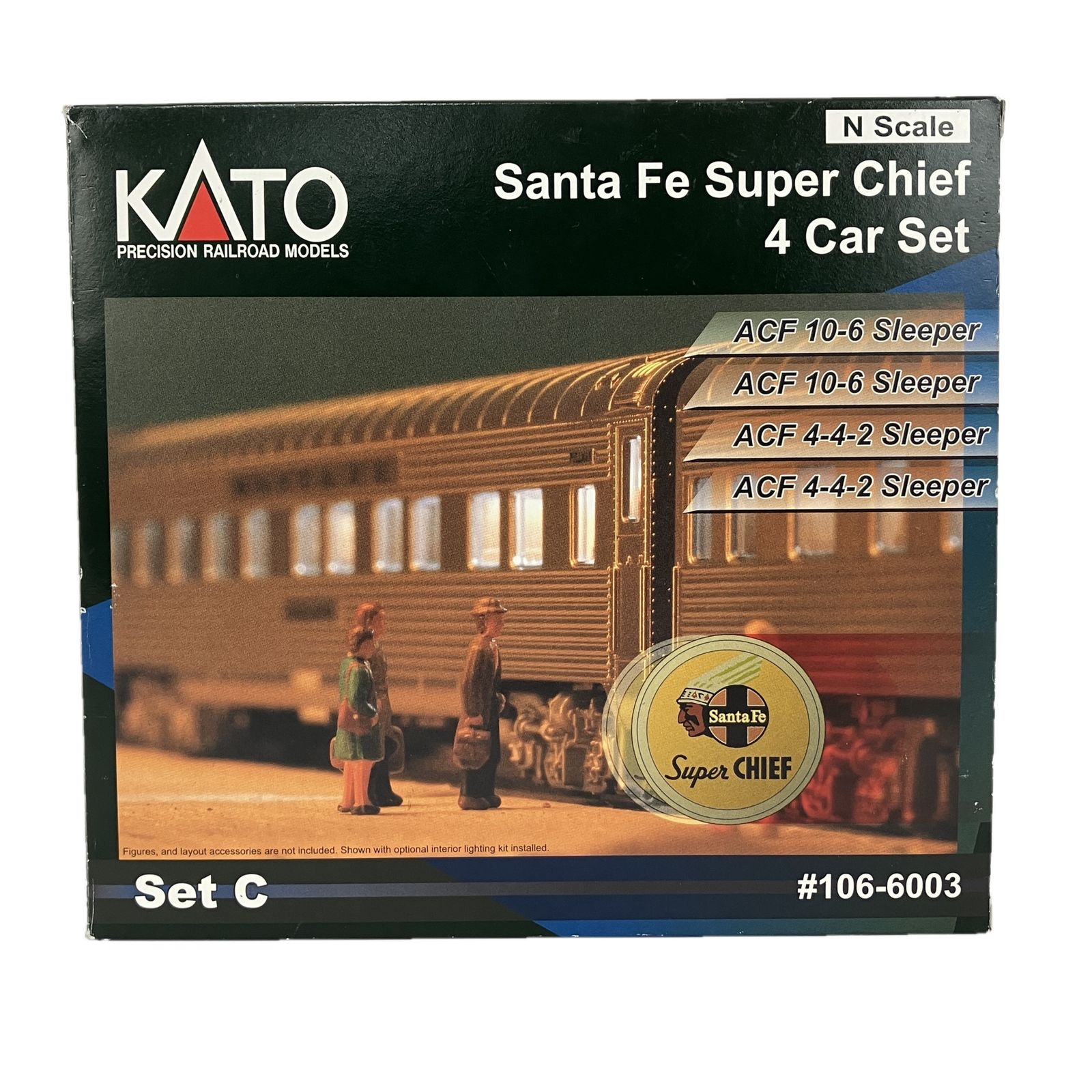 KATO 106-6003 サンタフェ スーパーチーフ 客車 4両セット C Nゲージ カトー 鉄道模型 良好 Y10574453