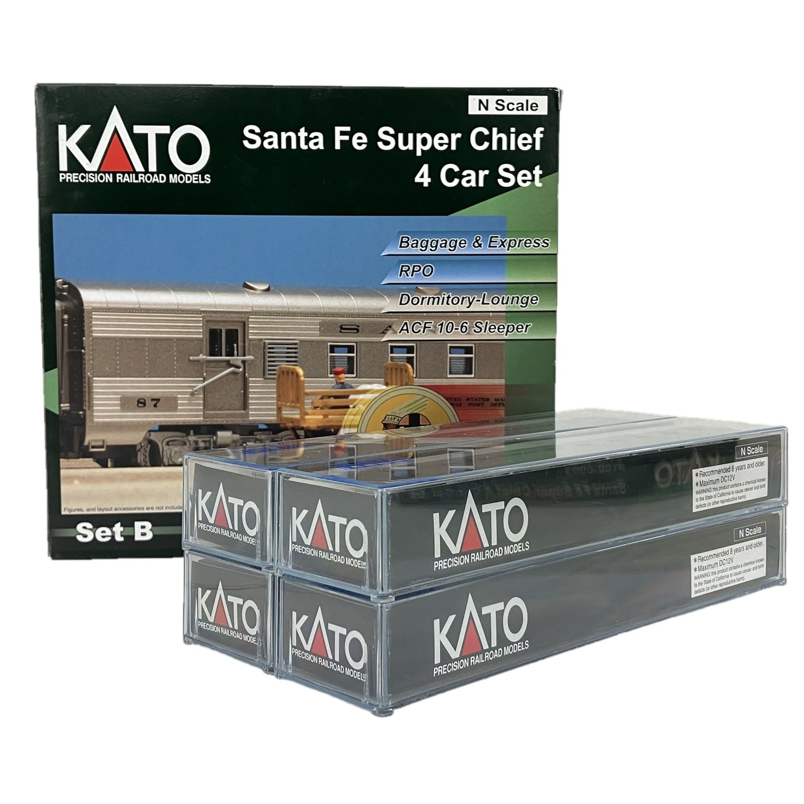 KATO 106-6002 サンタフェ スーパーチーフ 客車 4両セット B Nゲージ カトー 鉄道模型 良好 Y10573970