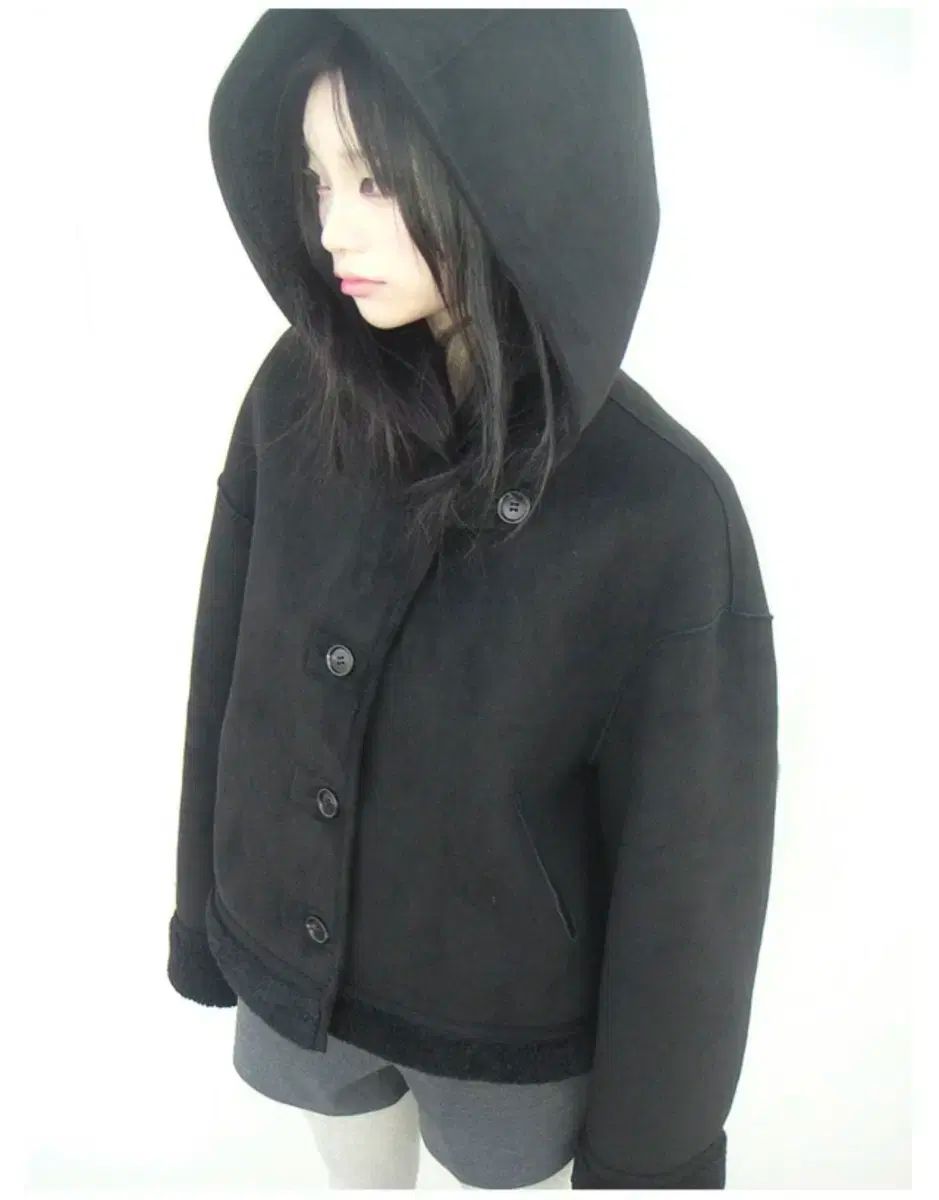 リバーシブル スウェード ムートン ブラック