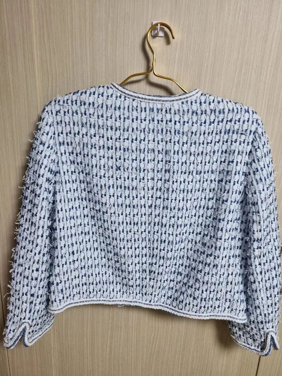 ランバンLANVIN ツイード ジャケット ブルー 白 GULLKHAN_COM