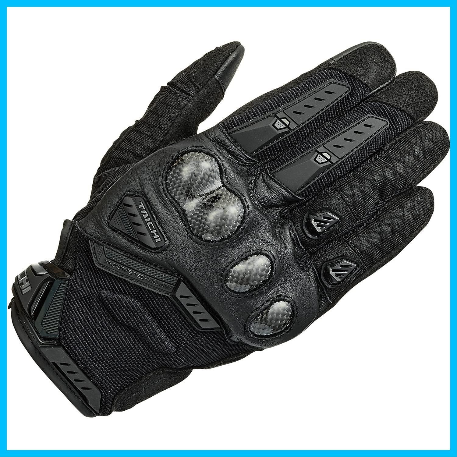 新着商品 TAICHI バイク ライディンググローブ 春夏 メッシュ通気性 タッチパネル対応 プロテクター内蔵 RSタイチ RS カーボン ベロシティ メッシュグローブ RST444 BLACK M