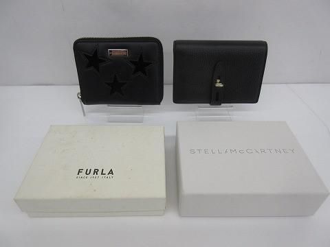 フルラ ステラマッカートニー ネット M コンパクト 二つ折り財布 等 2点 ブラック 黒 スター レディース