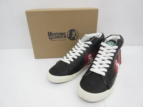 ヒステリックグラマー HYSTERIC GLAMOUR ハイカットスニーカー ブラック 24cm レディース