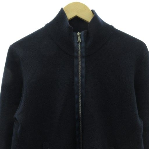 ジョセフオム JOSEPH HOMME ウール ドライバーズニット ブルゾン 紺 