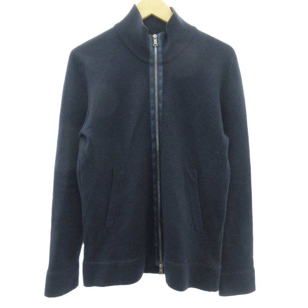 ジョセフオム JOSEPH HOMME ウール ドライバーズニット ブルゾン 紺 