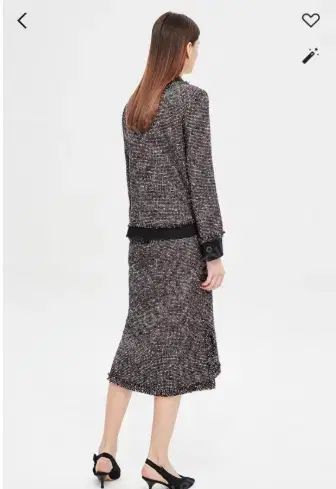 タイム TIME デニム ブロック ツイード ジャケット スカート セットアップ 55 サイズ