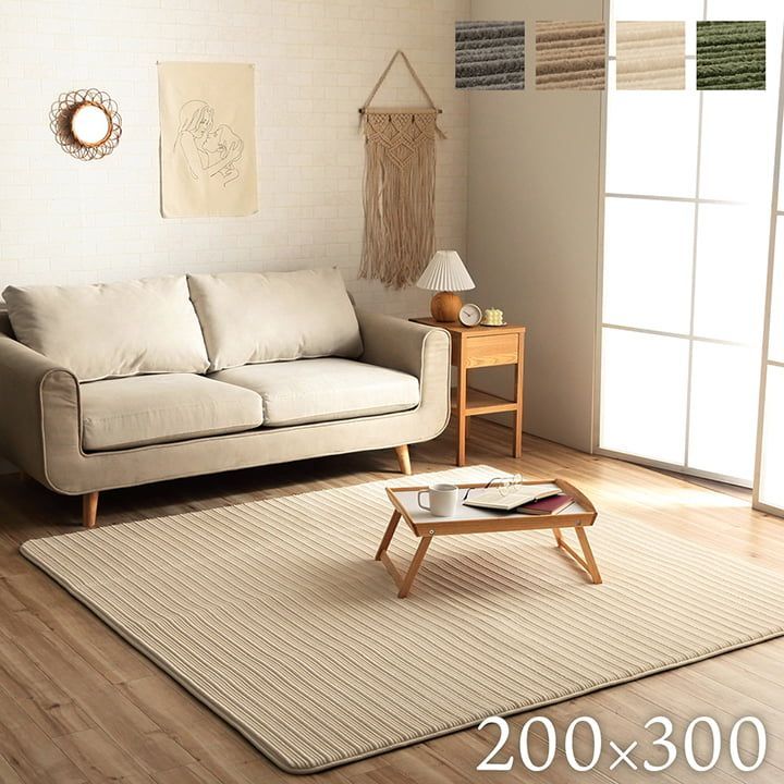 無地ボリュームラグ カーペット レミール 200×300cm