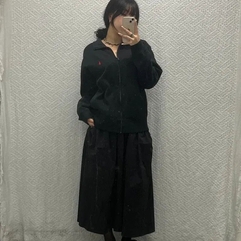 ポロラルフローレン 刺繍 ロゴ オーバーサイズ コットン ニット ジップアップ カーディガン 105 C06384