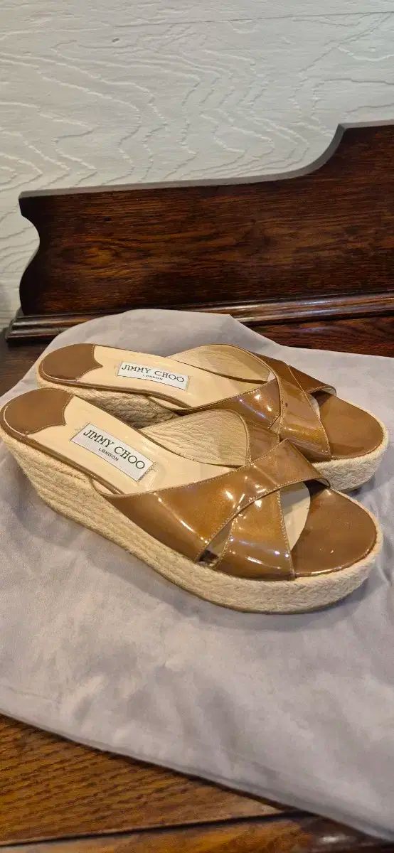 Jimmy Choo ウエッジヒール サンダル ブラウン エスパドリーユ