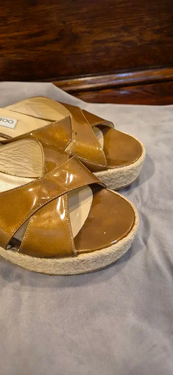 Jimmy Choo ウエッジヒール サンダル ブラウン エスパドリーユ