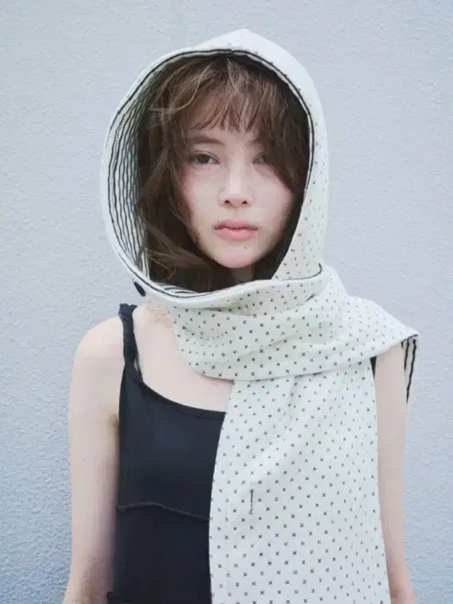 コロシン ス Reversible Hood Muffler クリーム マフラー