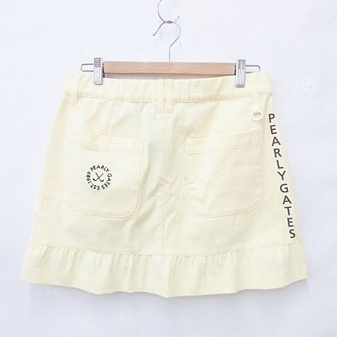 パーリーゲイツ PEARLY GATES ゴルフ スポーツウエア スカート モデル ストレッチ フリル 黄 イエロー 2