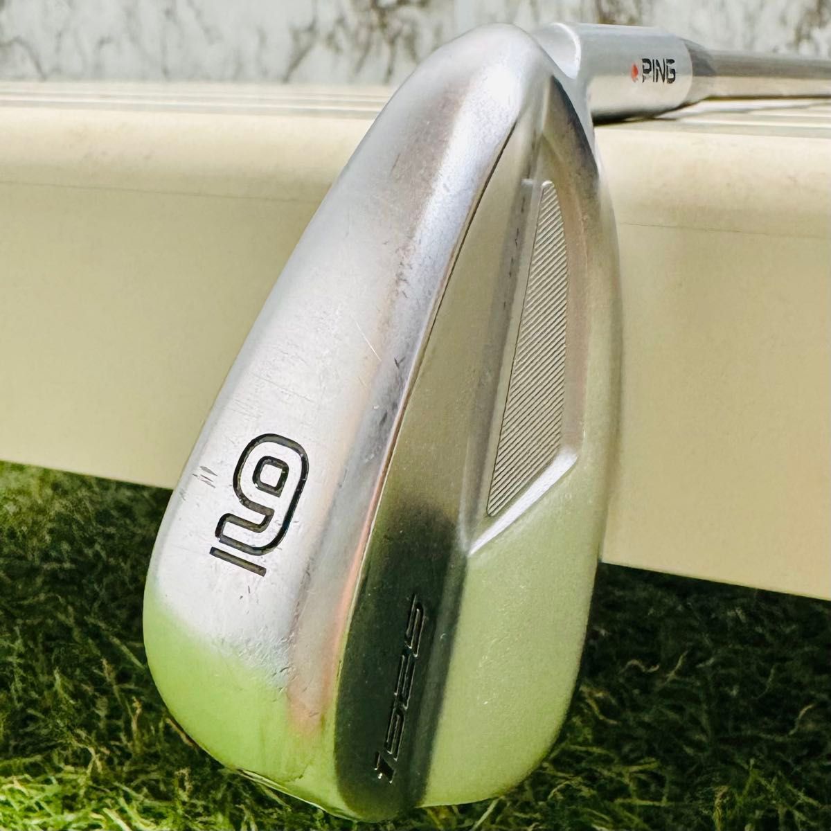 良品】ピン i525 オレンジドット 9番アイアン メンズ カーボン S