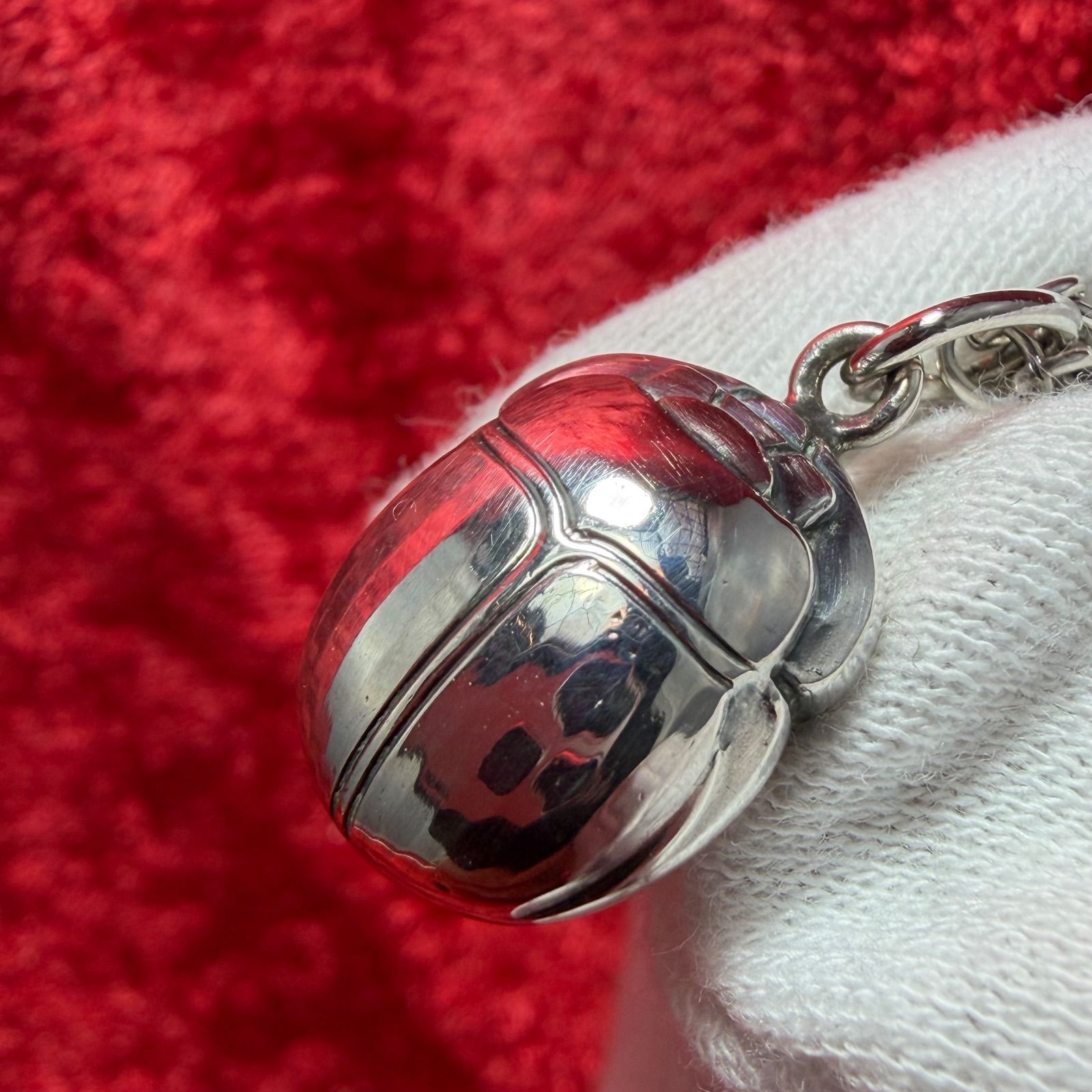 希少 美品 スカラベ ネックレス 45cmx12.5g ジョージジェンセン/GEORG