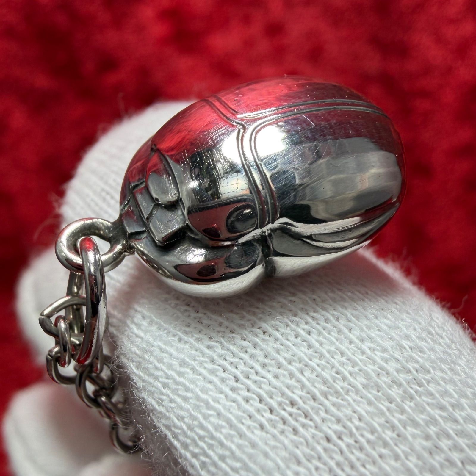 ジョージジェンセン シルバー　スカラベ ネックレス 希少 美品 スカラベ ネックレス 45cmx12.5g ジョージジェンセン/GEORG