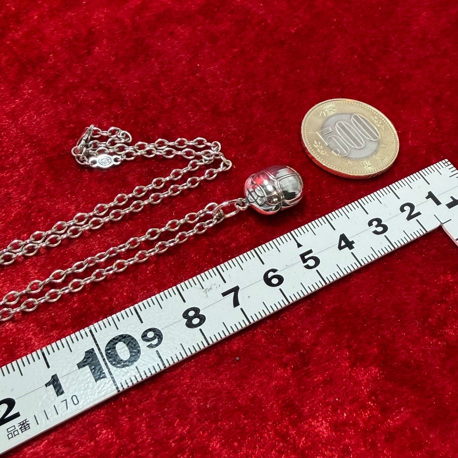 希少 美品 スカラベ ネックレス 45cmx12.5g ジョージジェンセン/GEORG