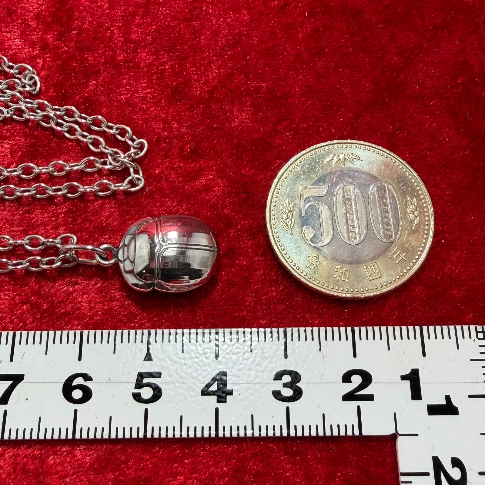 希少 美品 スカラベ ネックレス 45cmx12.5g ジョージジェンセン/GEORG
