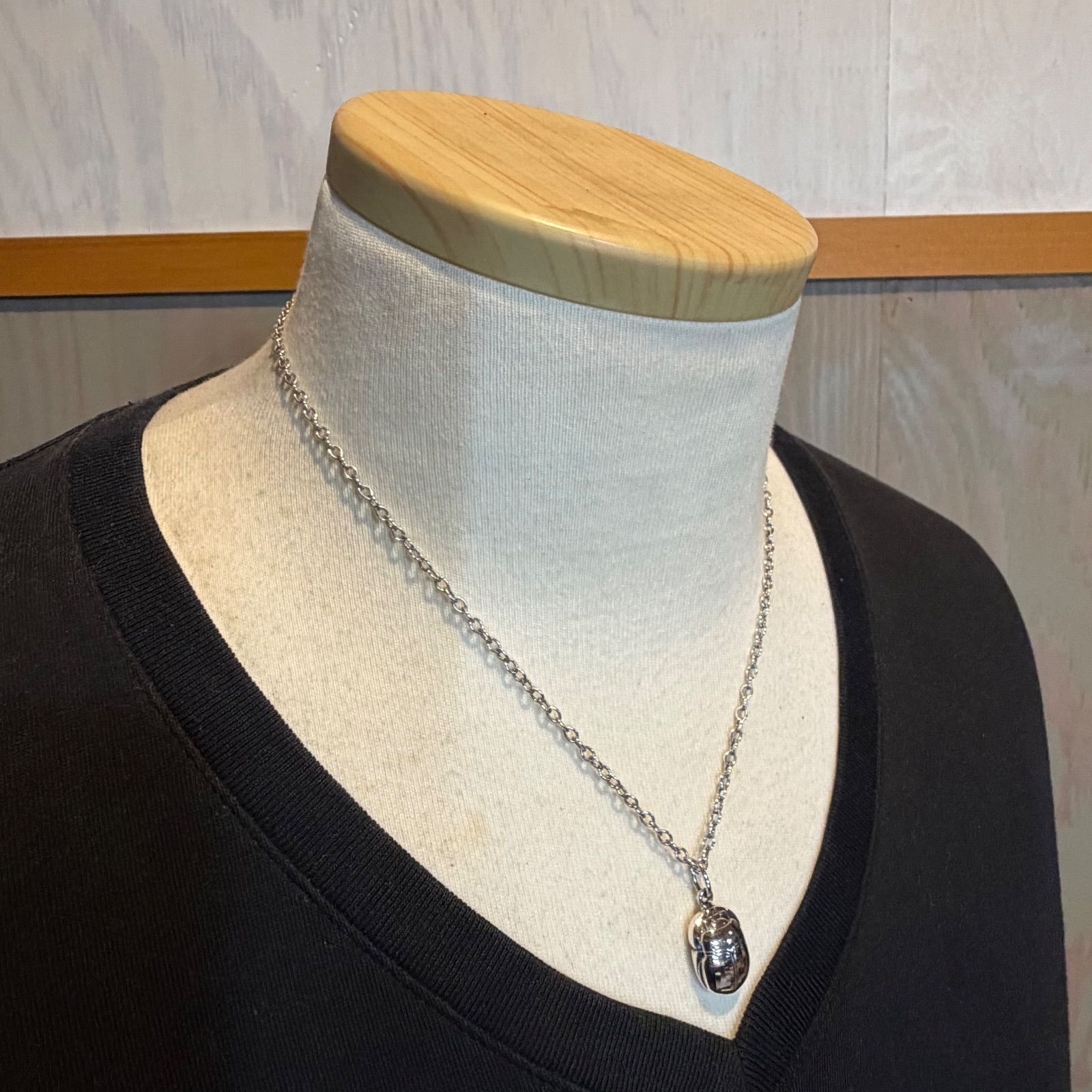 希少 美品 スカラベ ネックレス 45cmx12.5g ジョージジェンセン/GEORG