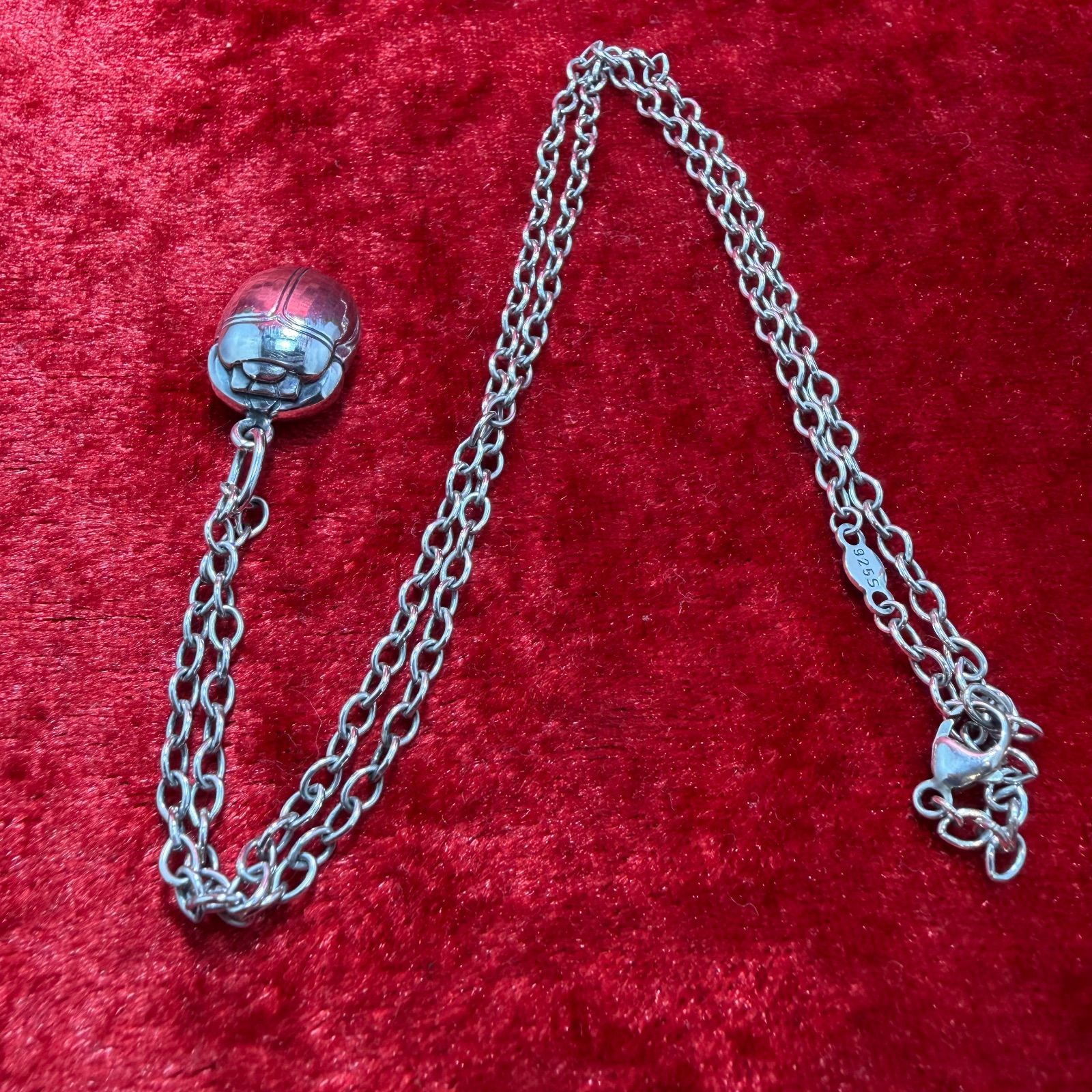 希少 美品 スカラベ ネックレス 45cmx12.5g ジョージジェンセン/GEORG