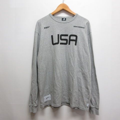 ニュー ンス BALANCE WTAPS ダブルタップス 長袖 Tシャツ M グレー ロンT カットソー AA
