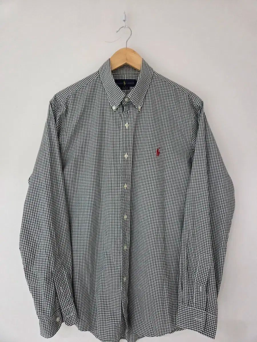 POLO RALPH LAUREN ポロラルフローレン ジーングリーン ギンガムチェック シャツ クラシックフィット L