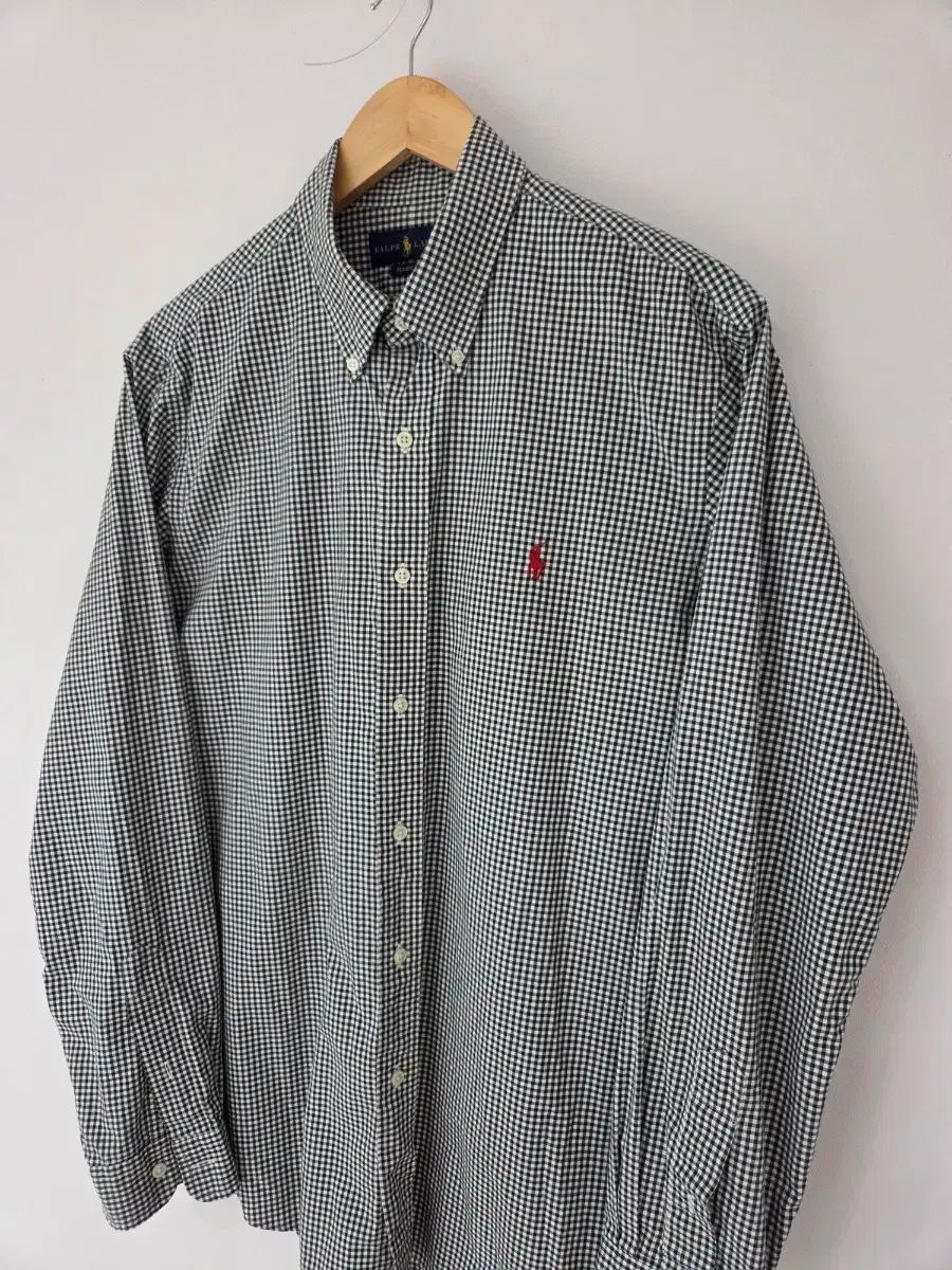 POLO RALPH LAUREN ポロラルフローレン ジーングリーン ギンガムチェック シャツ クラシックフィット L