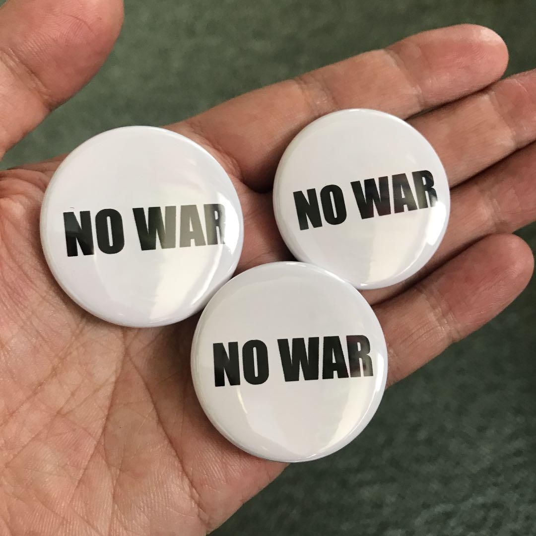 NO WAR 缶バッジ 3個セット 反戦 戦争反対 グッズ 送料無料 パンク