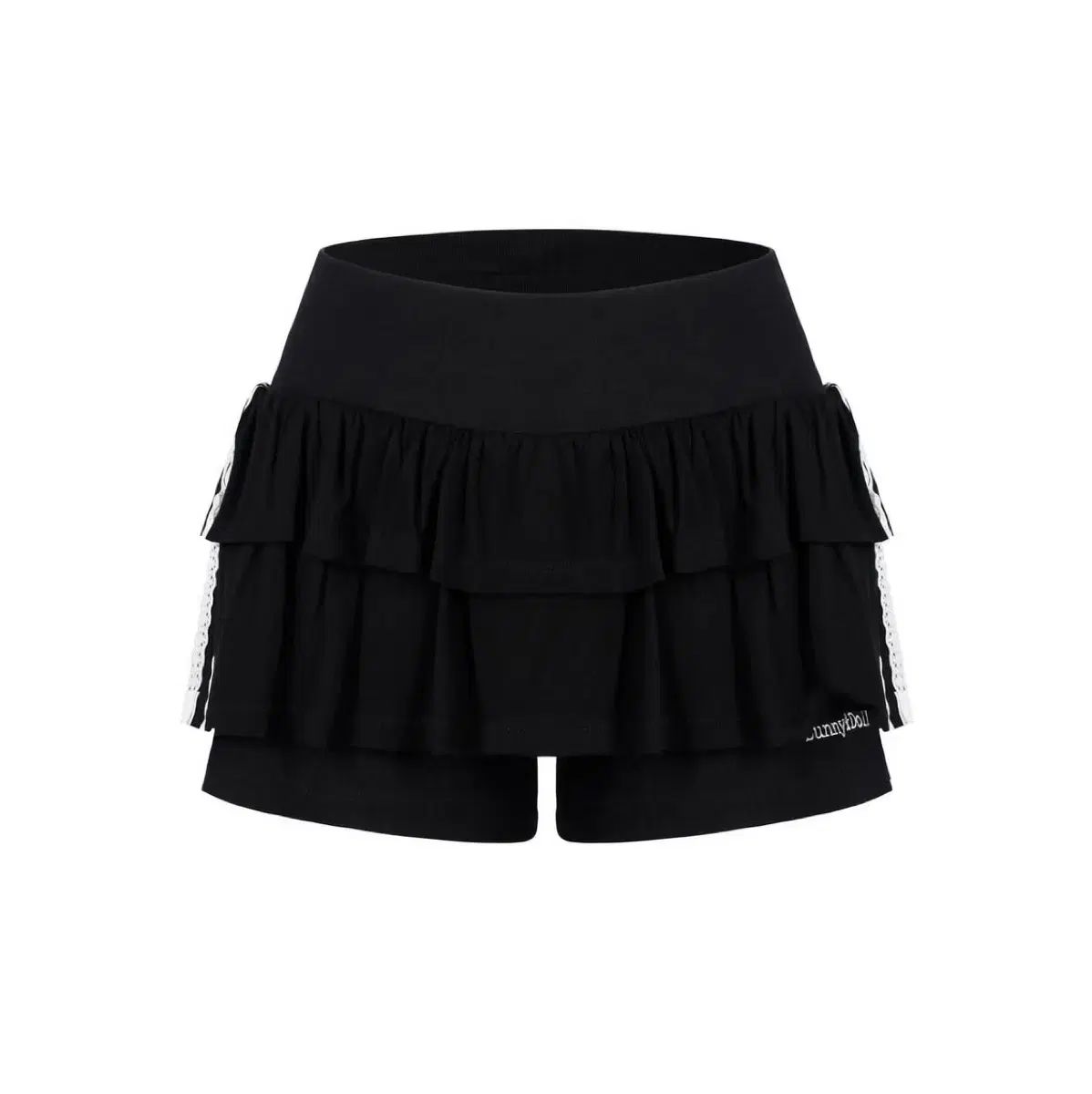 バニーアンドドール コットン フリル スカート ブラック シュー
