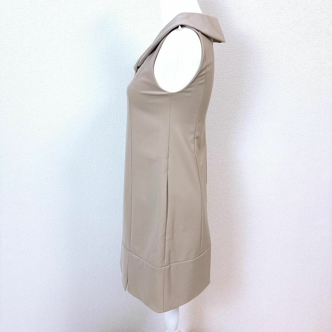 【美品】FOXEY　襟付きノースリーブワンピース　Mサイズ　ベージュ　洗える 美品】FOXEY NEW YORK ノースリーブワンピース 38 ベージュ 襟 - メルカリ