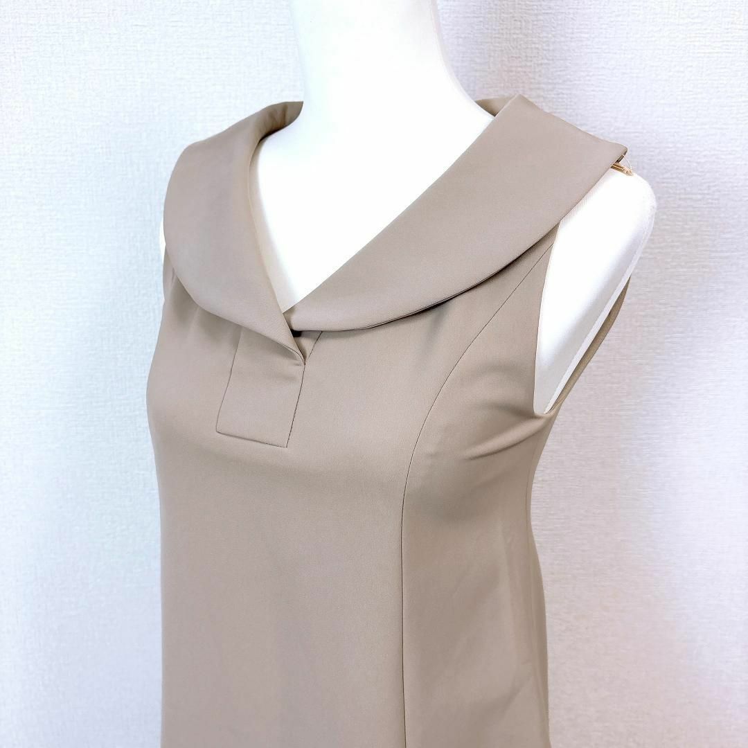 美品】FOXEY NEW YORK ノースリーブワンピース 38 ベージュ 襟 - メルカリ