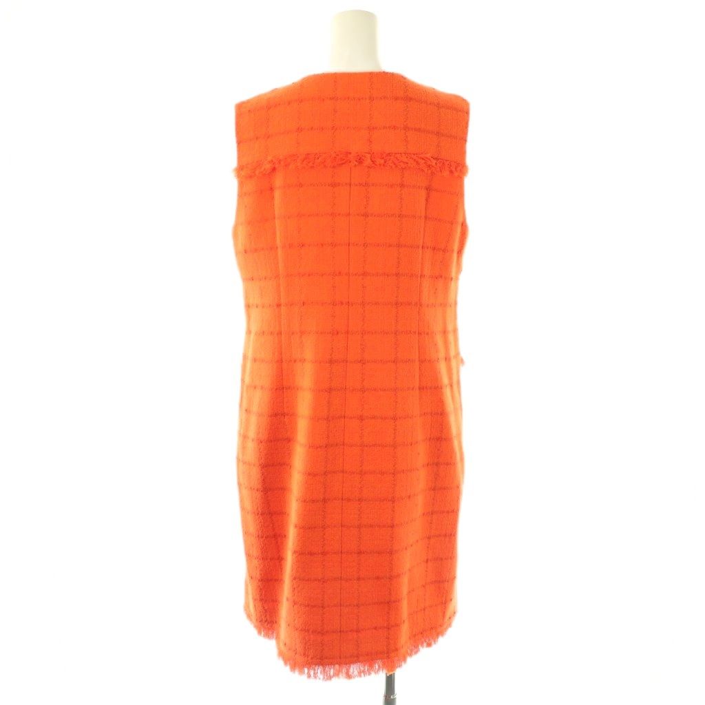 グレースクラス GRACE Class ツイードミニワンピース ノースリーブ 38 オレンジ HK OS